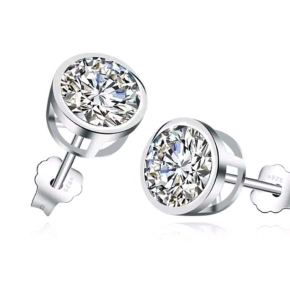 Diamonique Jewelry - Diamonique Bezel Set Earring is .925